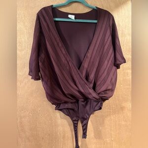 By Together burgundy bodysuit. Medium.